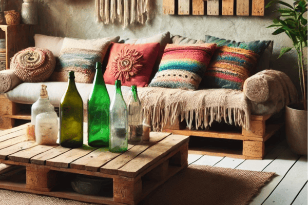 Imagem com peças feitos de reciclagem de tecidos